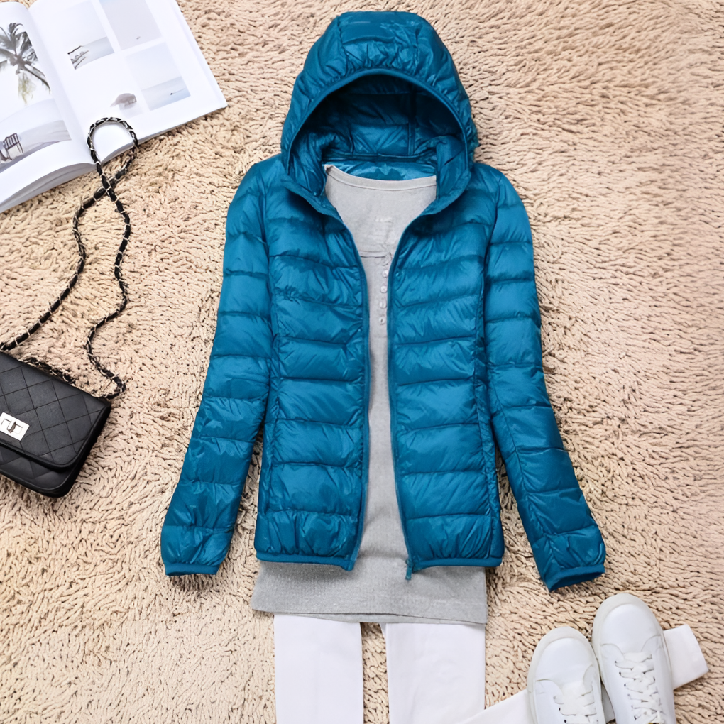 Iris Women's Puffer Jacket - Lake Blue