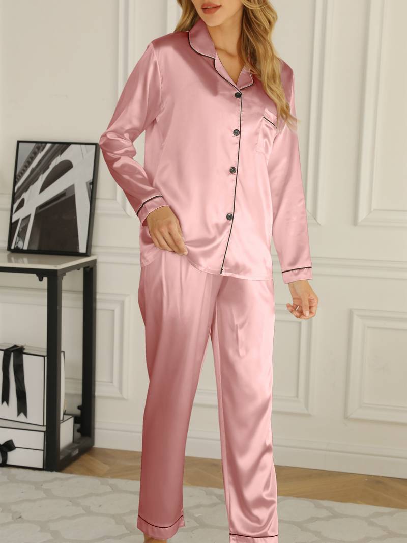 Selina Women's Satin Pyjama Lounge Set