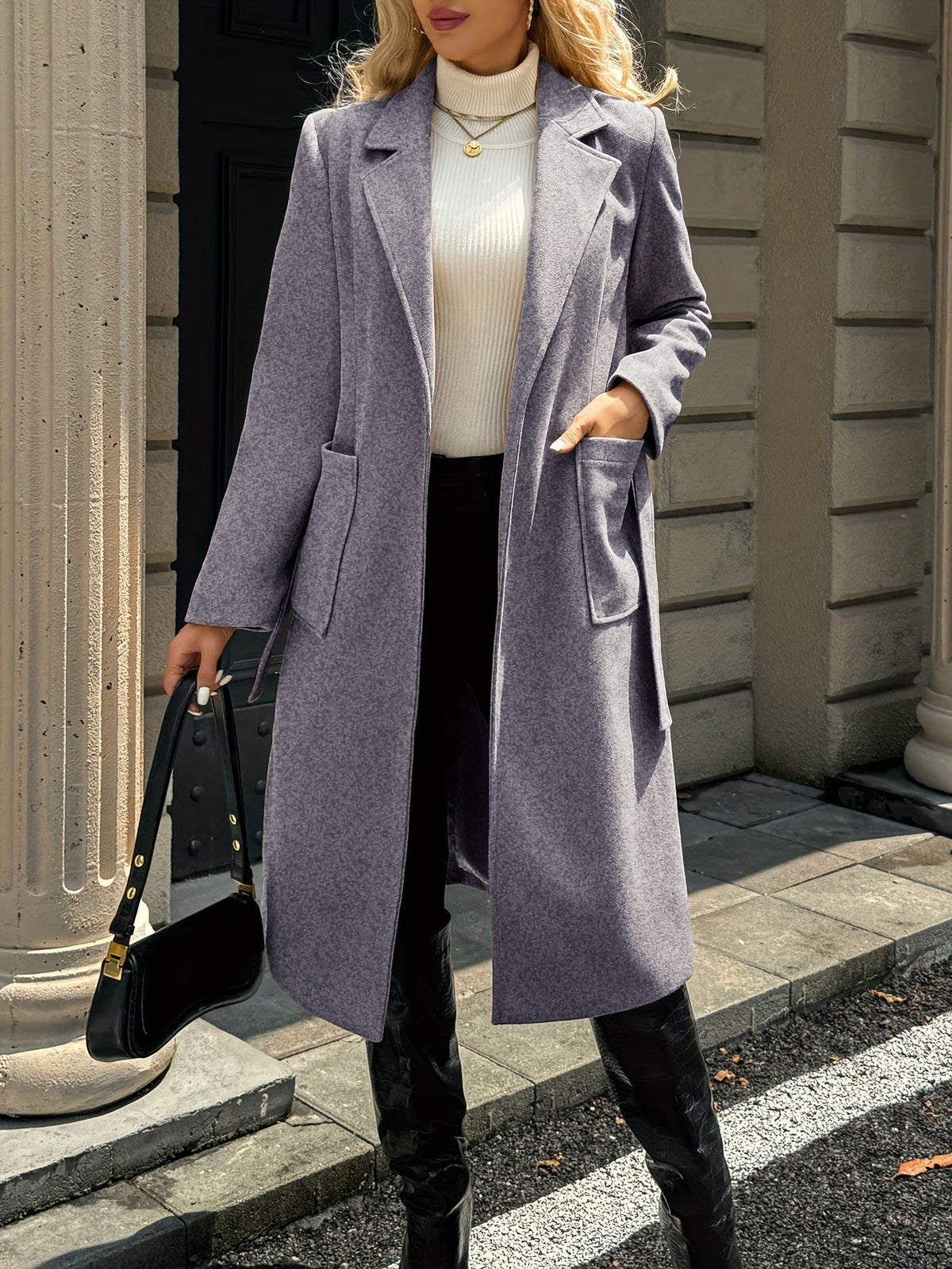 Olivia Women's Long Belted Trench Coat