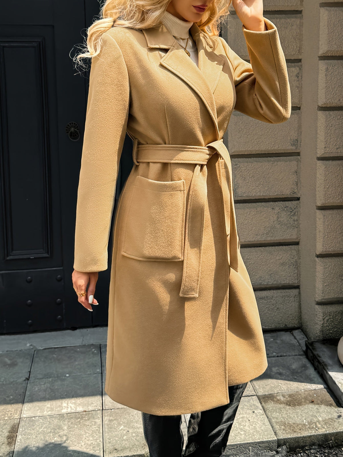 Olivia Women's Long Belted Trench Coat