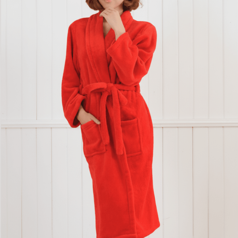Phyllis Cotton Dressing Gown - Red