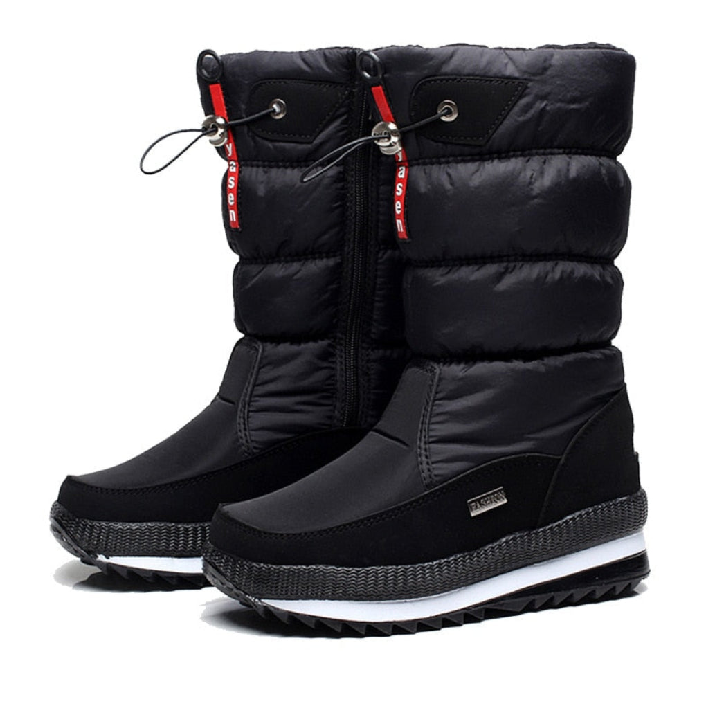 Esther Quilted Winter Boots - Black