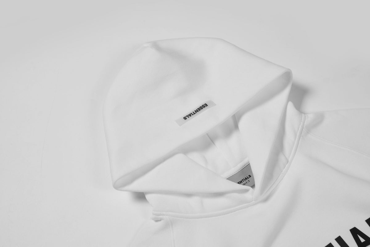 ES Hoodie - White Oversized Long-Sleeve Pullover Unisex