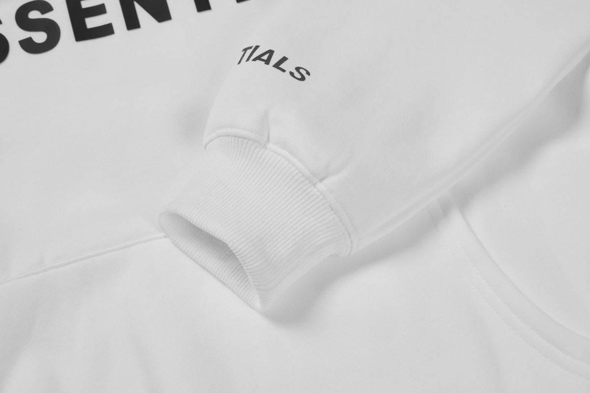 ES Hoodie - White Oversized Long-Sleeve Pullover Unisex