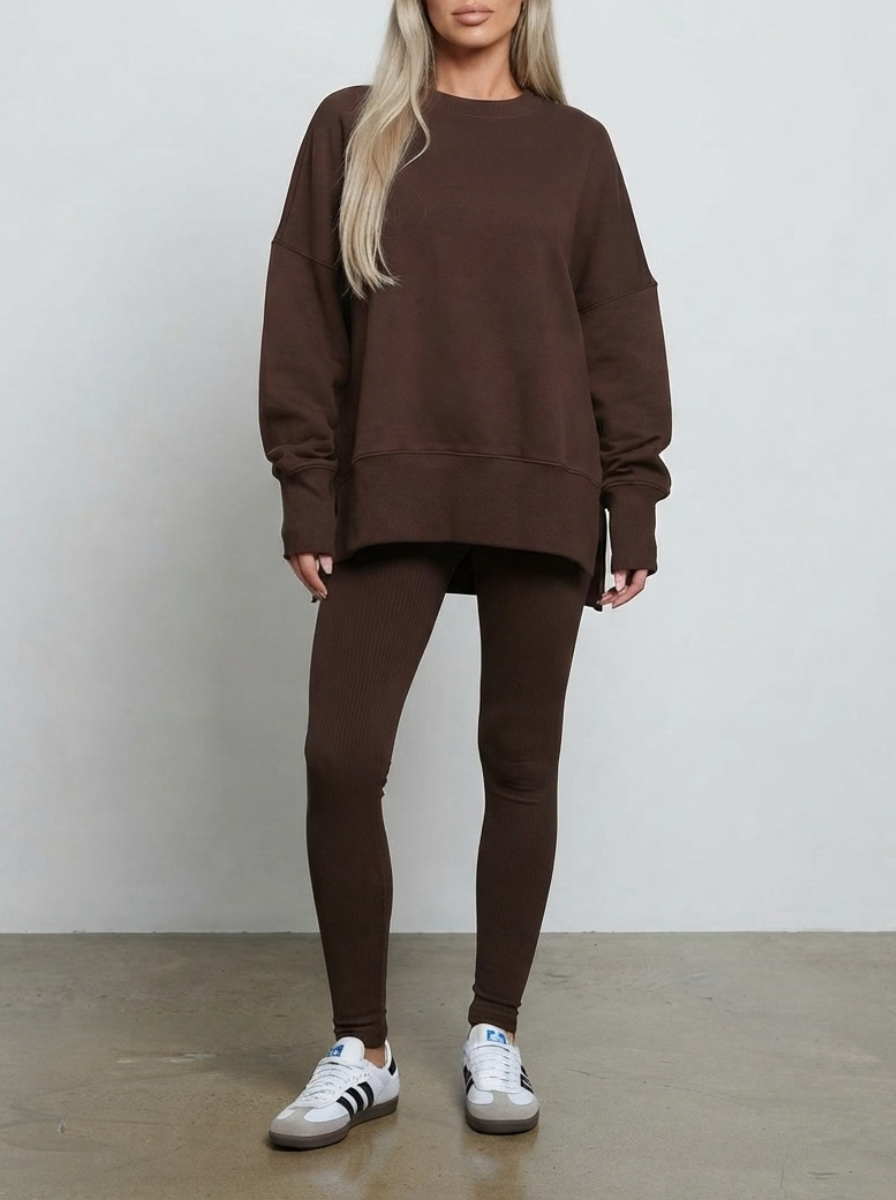 Miriam Knitted Loungewear Set - Brown