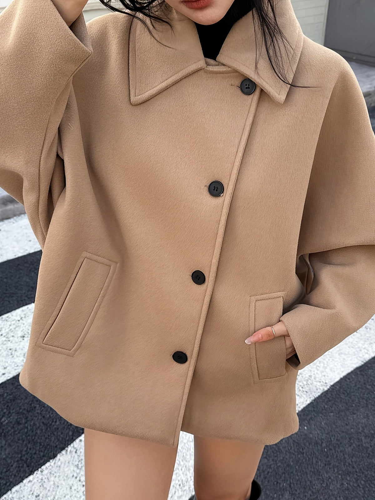 Delyth Women's Wool Oversized Peacoat