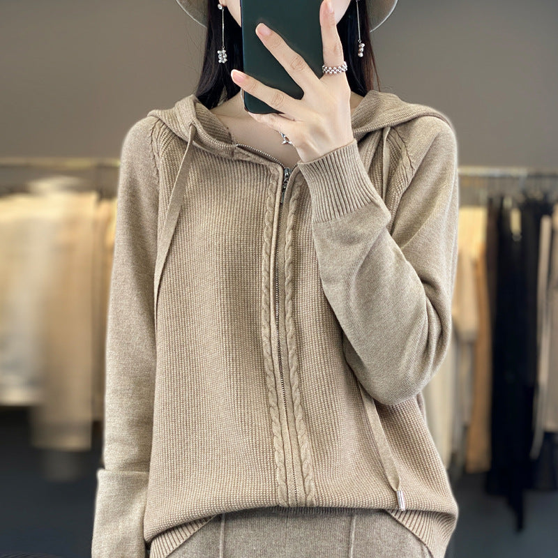 Imelda Women's Knitted Zip Up Hoodie