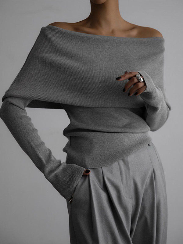 Marina Off the Shoulder Jumper - Grey