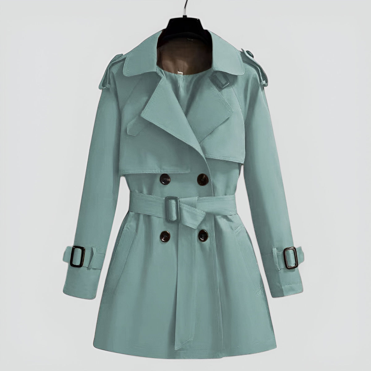 Jessica Women's Cotton Trench Coat - Mint Green