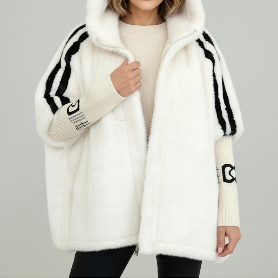 Jade Women's Hooded Faux Fur Jacket - White