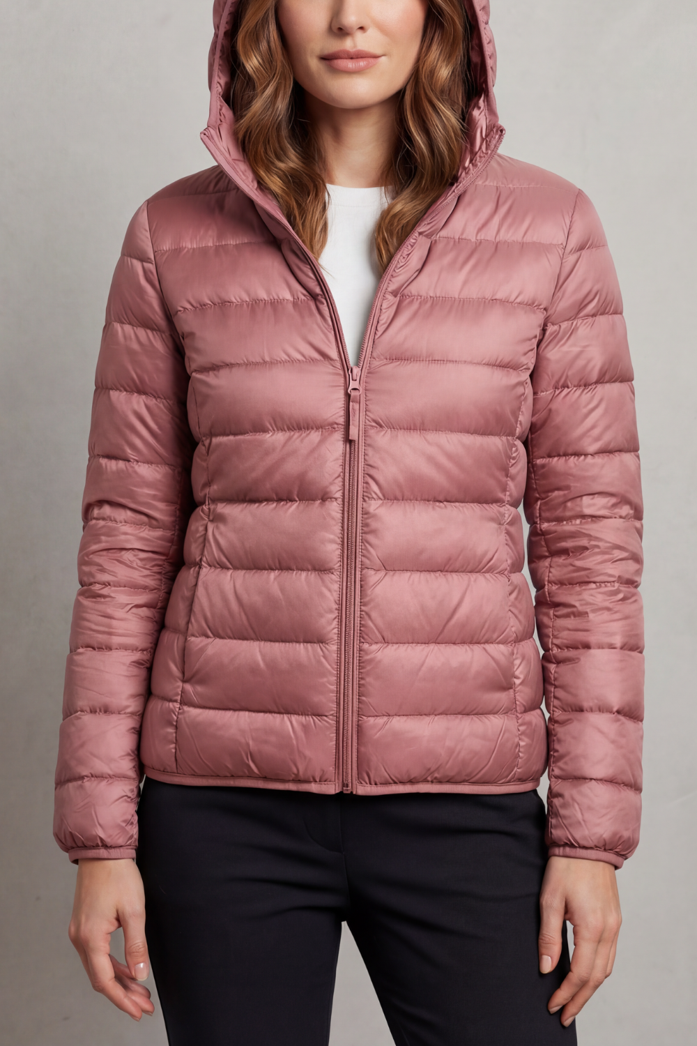 Alice Women's Nylon Quilted Puffer Jacket - Rose