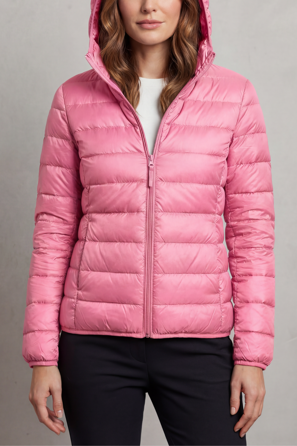 Alice Women's Nylon Quilted Puffer Jacket - Pink
