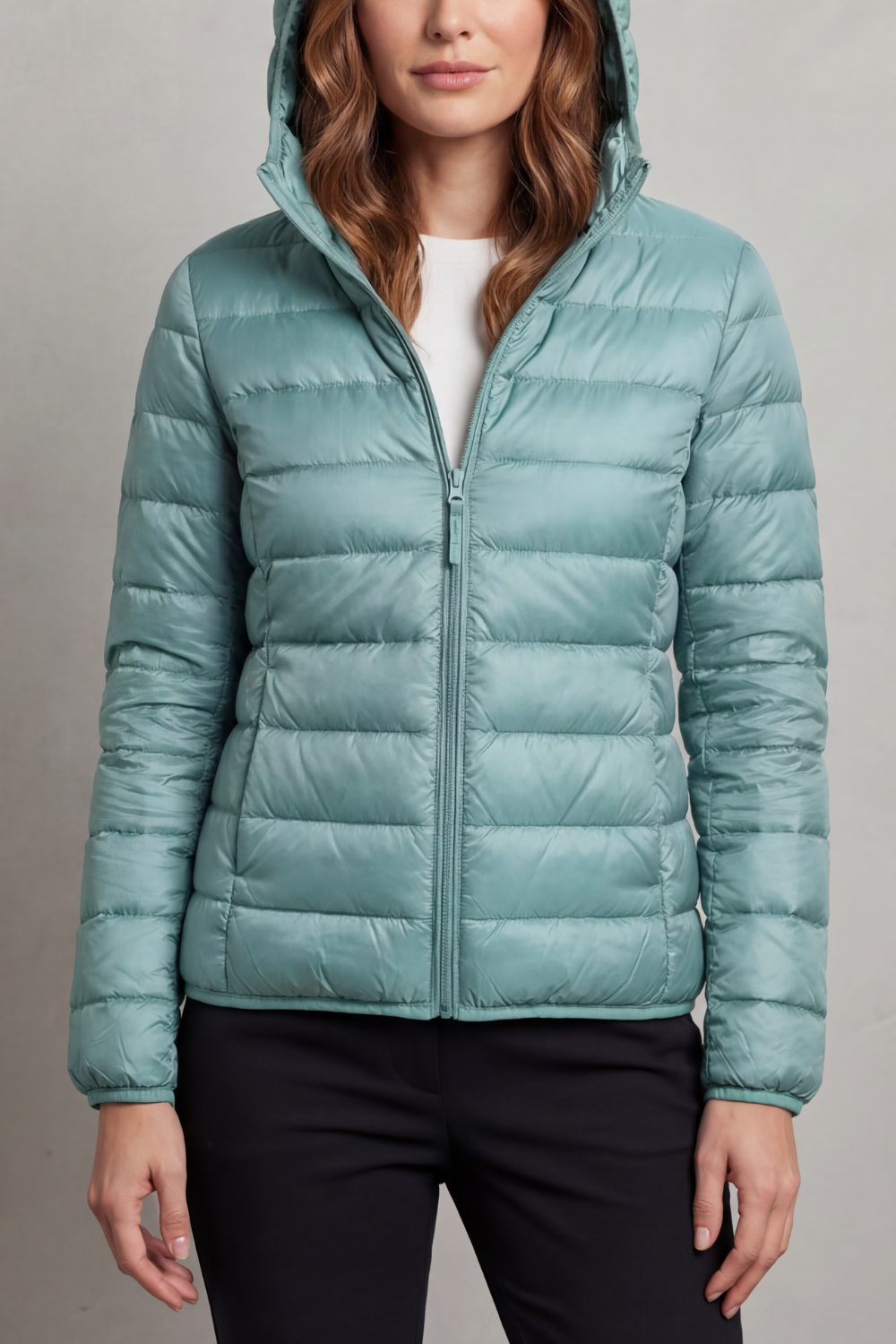 Alice Women's Nylon Quilted Puffer Jacket - Turquoise