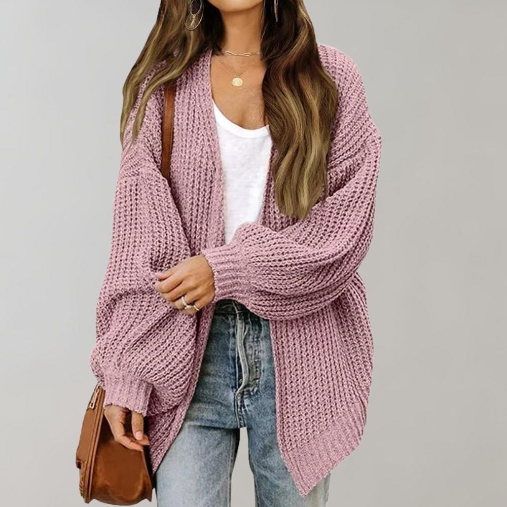 Harriet Women's Chunky Knit Cardigan - Pink