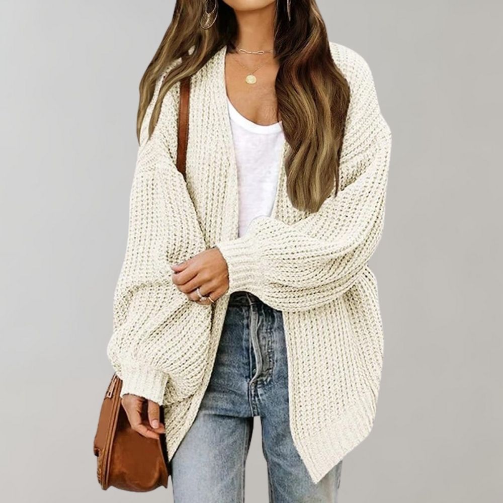 Harriet Women's Chunky Knit Cardigan - White