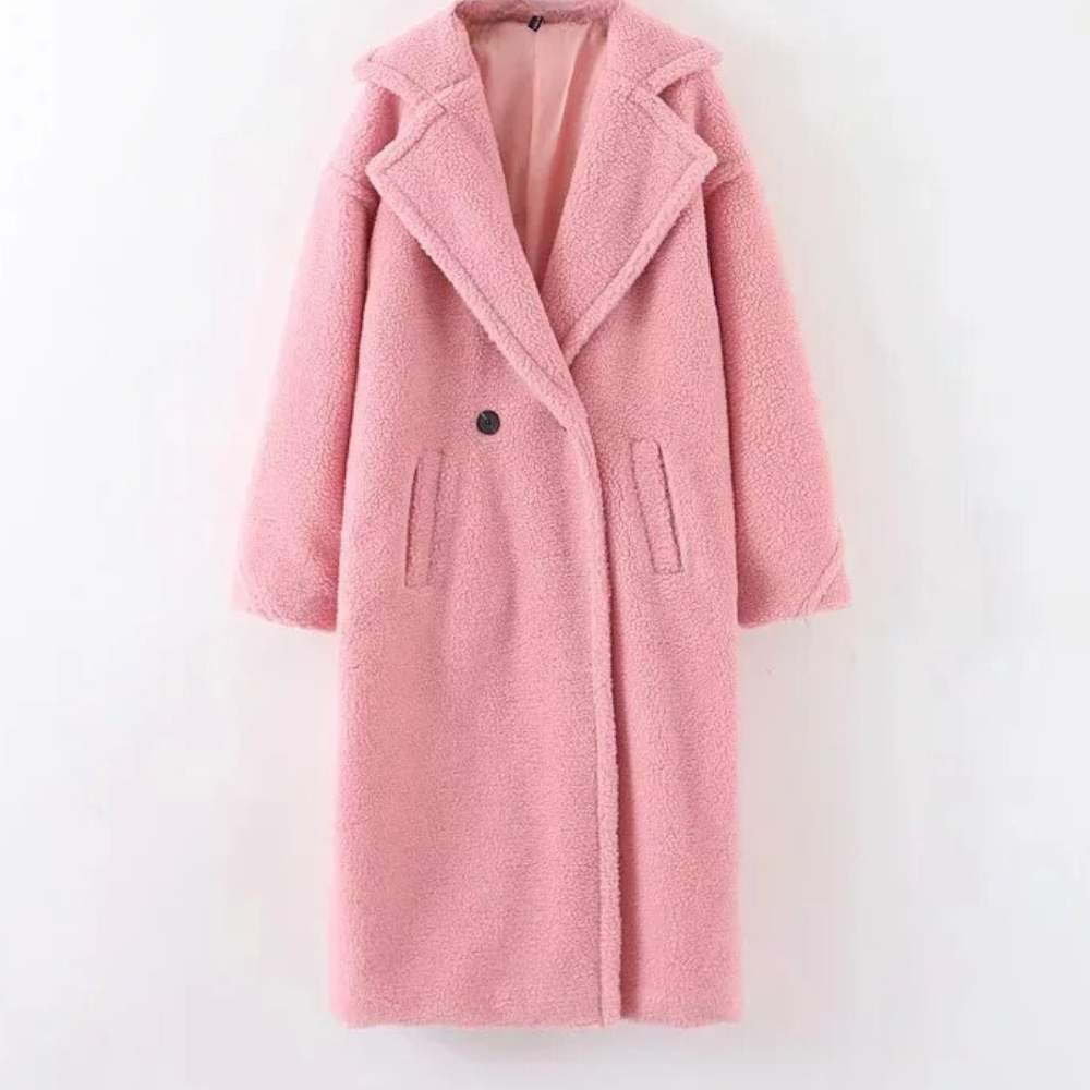 Juno Women's Winter Teddy Fleece Jacket - Pink