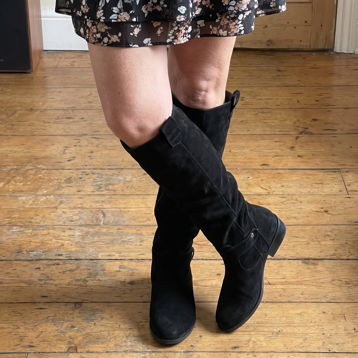 Molly Women's Suede Flat Knee High Boots