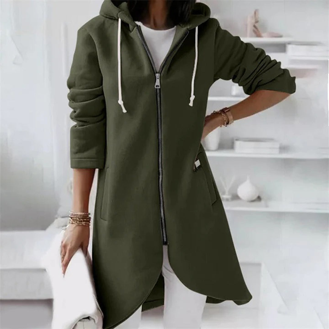 Sorcha Women's Long Zip Up Hoodie - Green
