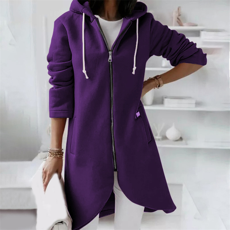 Sorcha Women's Long Zip Up Hoodie - Purple