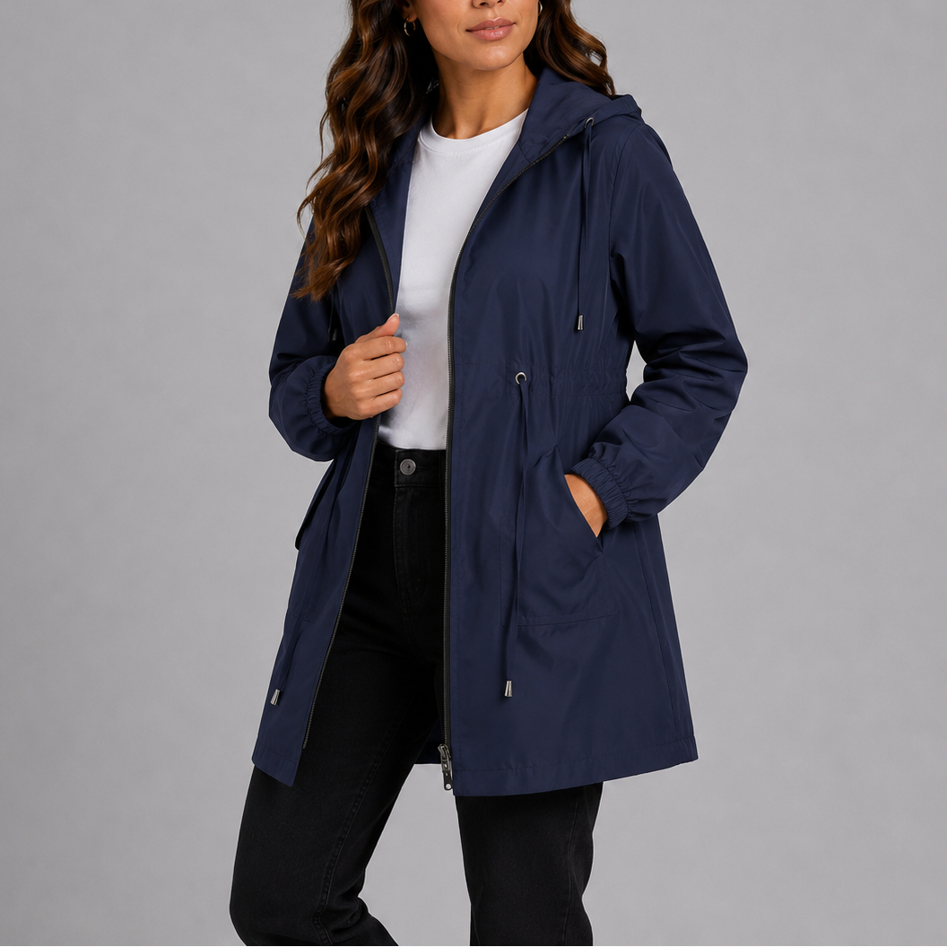 Emily Women's Rain Parka Waterproof Jacket - Navy