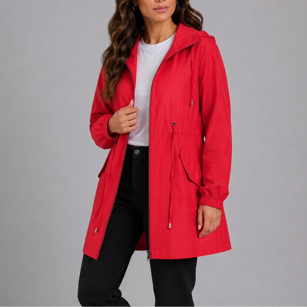 Emily Women's Rain Parka Waterproof Jacket - Red