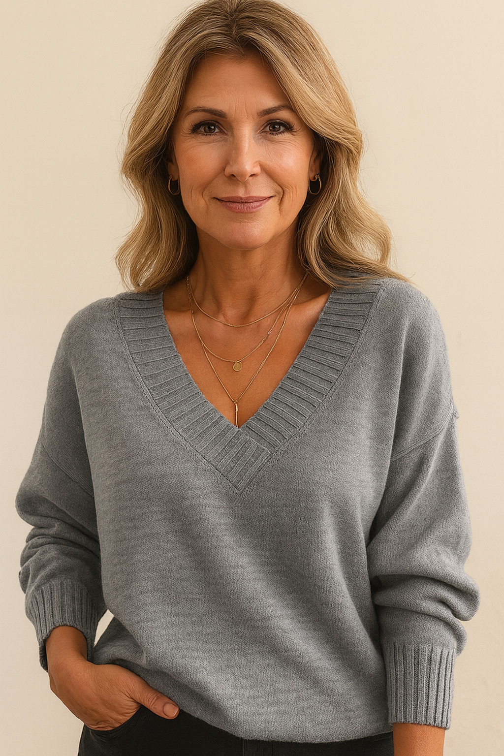 Phoebe Women's Knitted Jumper - Grey