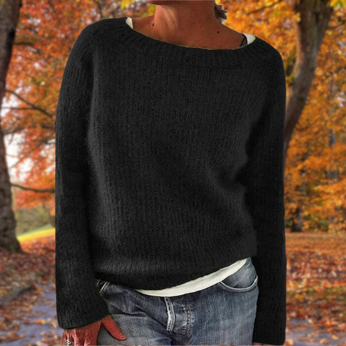 Cora Women's Knitted Wool Jumper - Black