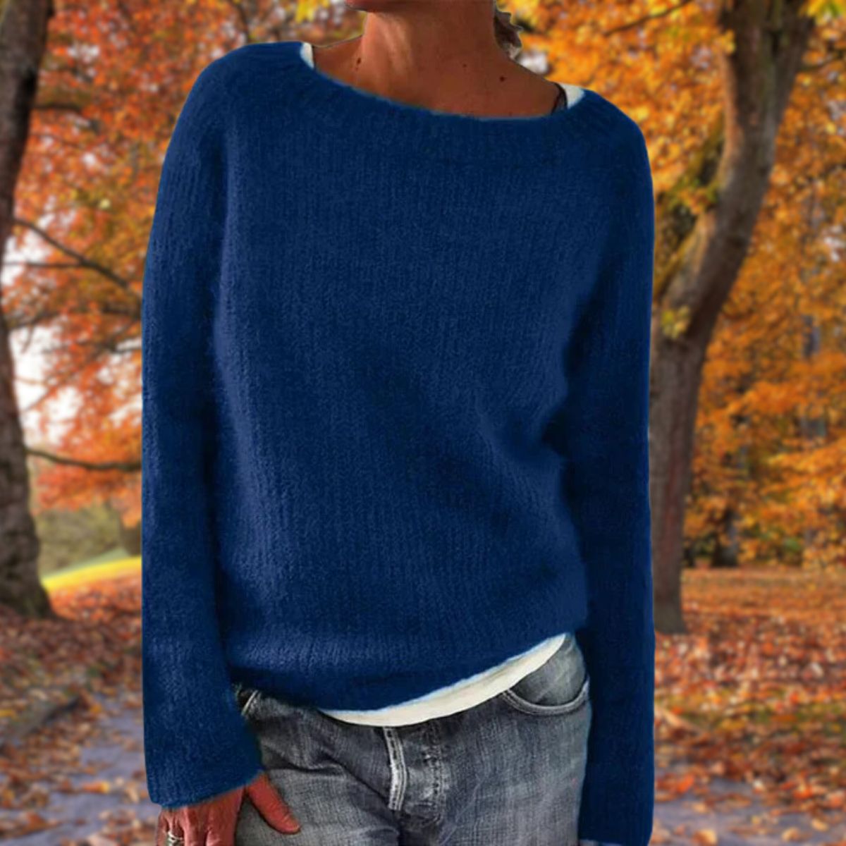 Cora Women's Knitted Wool Jumper - Blue