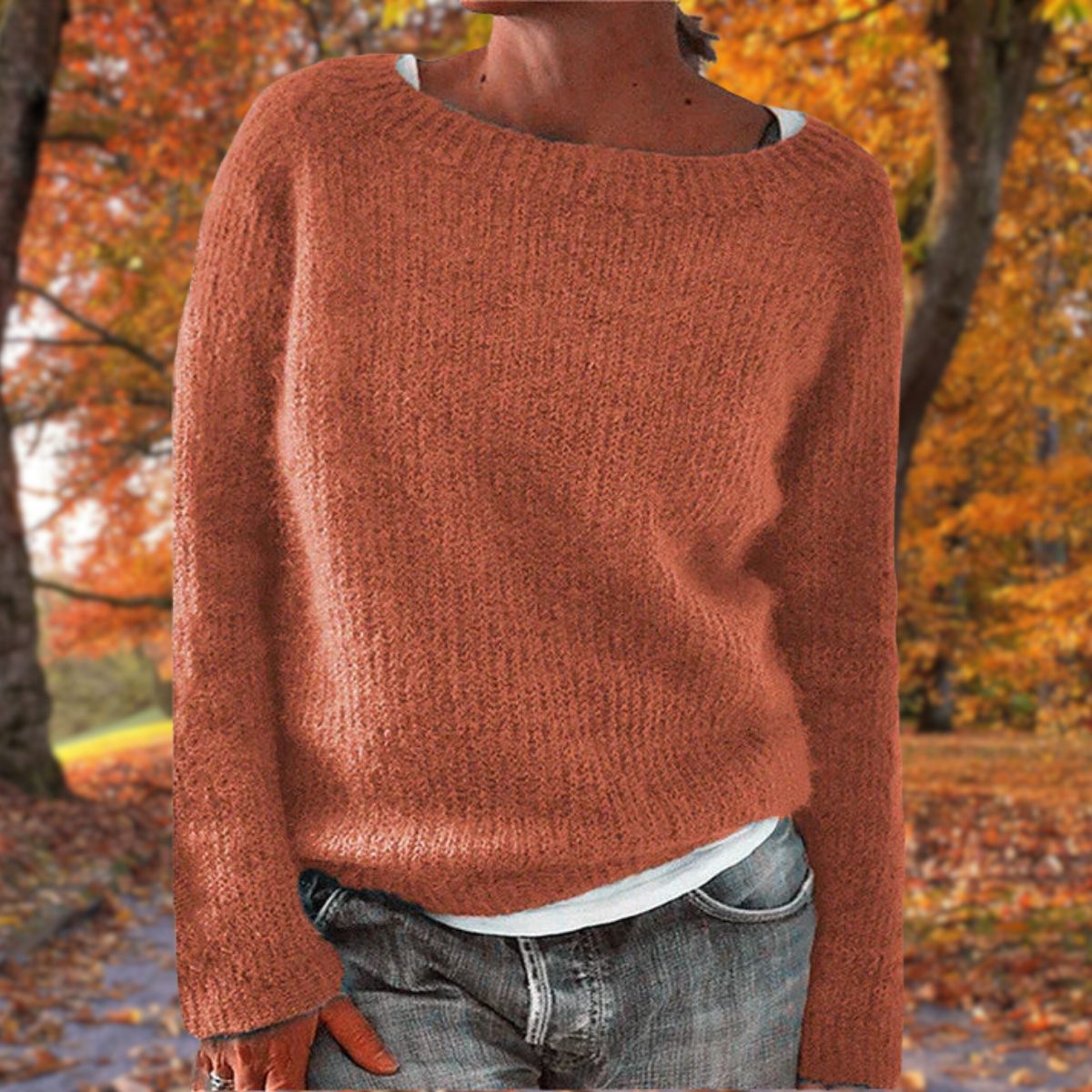 Cora Women's Knitted Wool Jumper - Orange