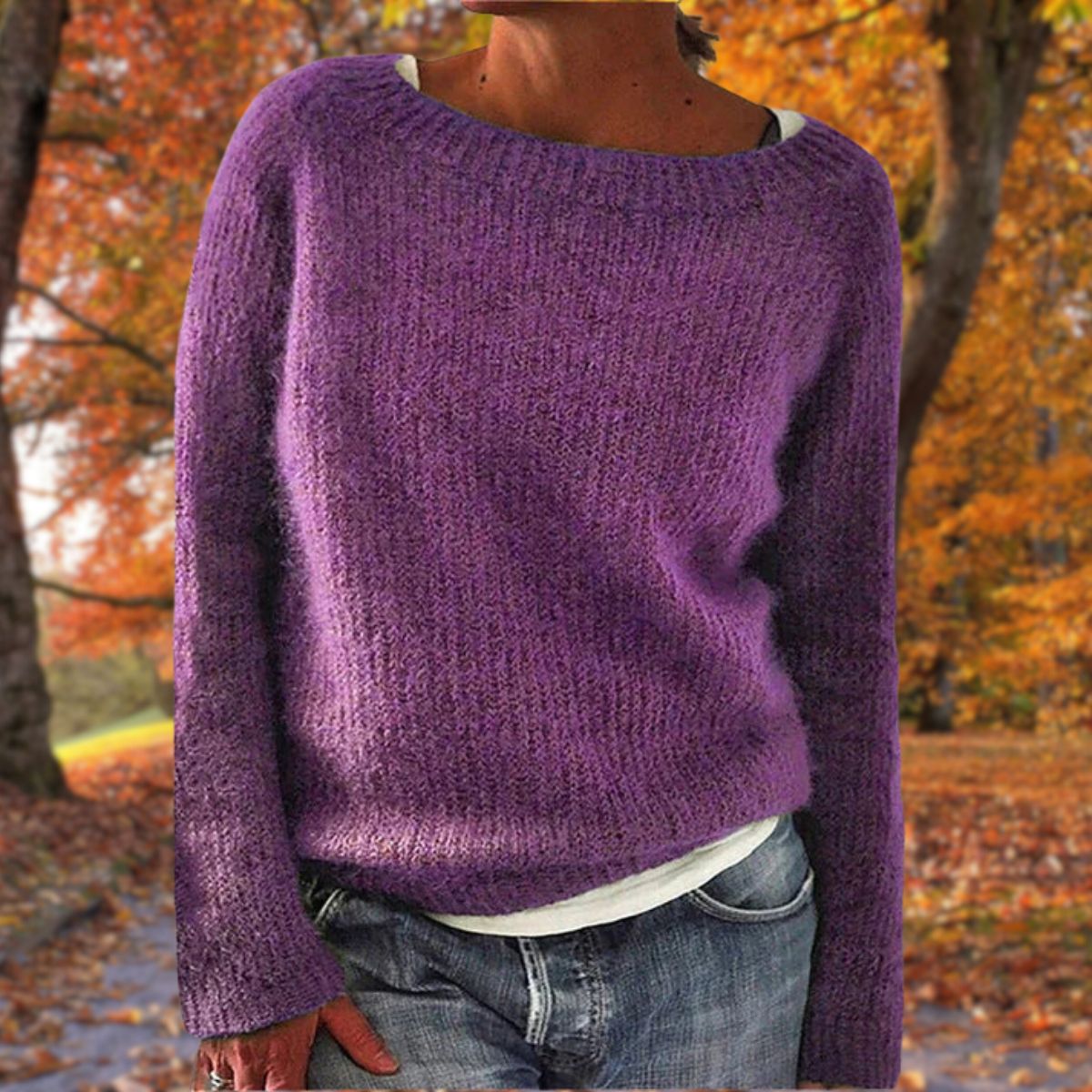 Cora Women's Knitted Wool Jumper - Purple