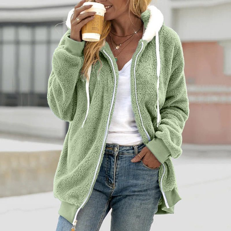 Mabel Women's Sherpa Fleece Jacket - Green