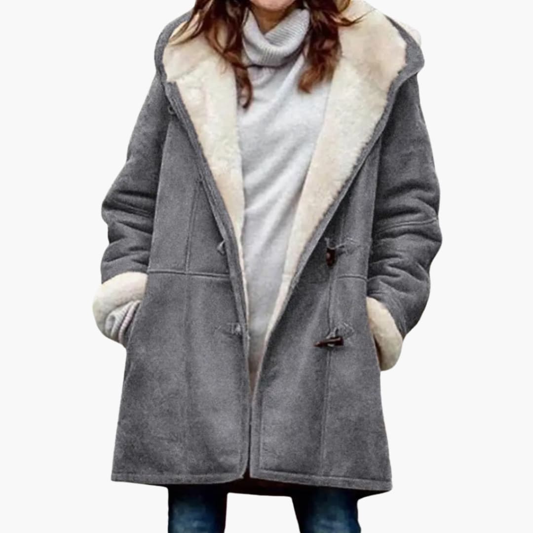 Winnie Women's Sherpa Winter Coat - Grey