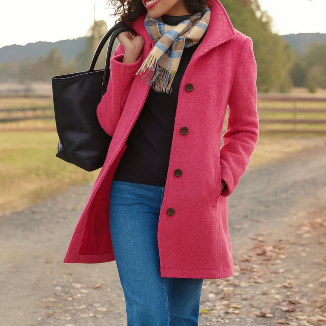 Rosie Women's Wool Winter Coat - Pink