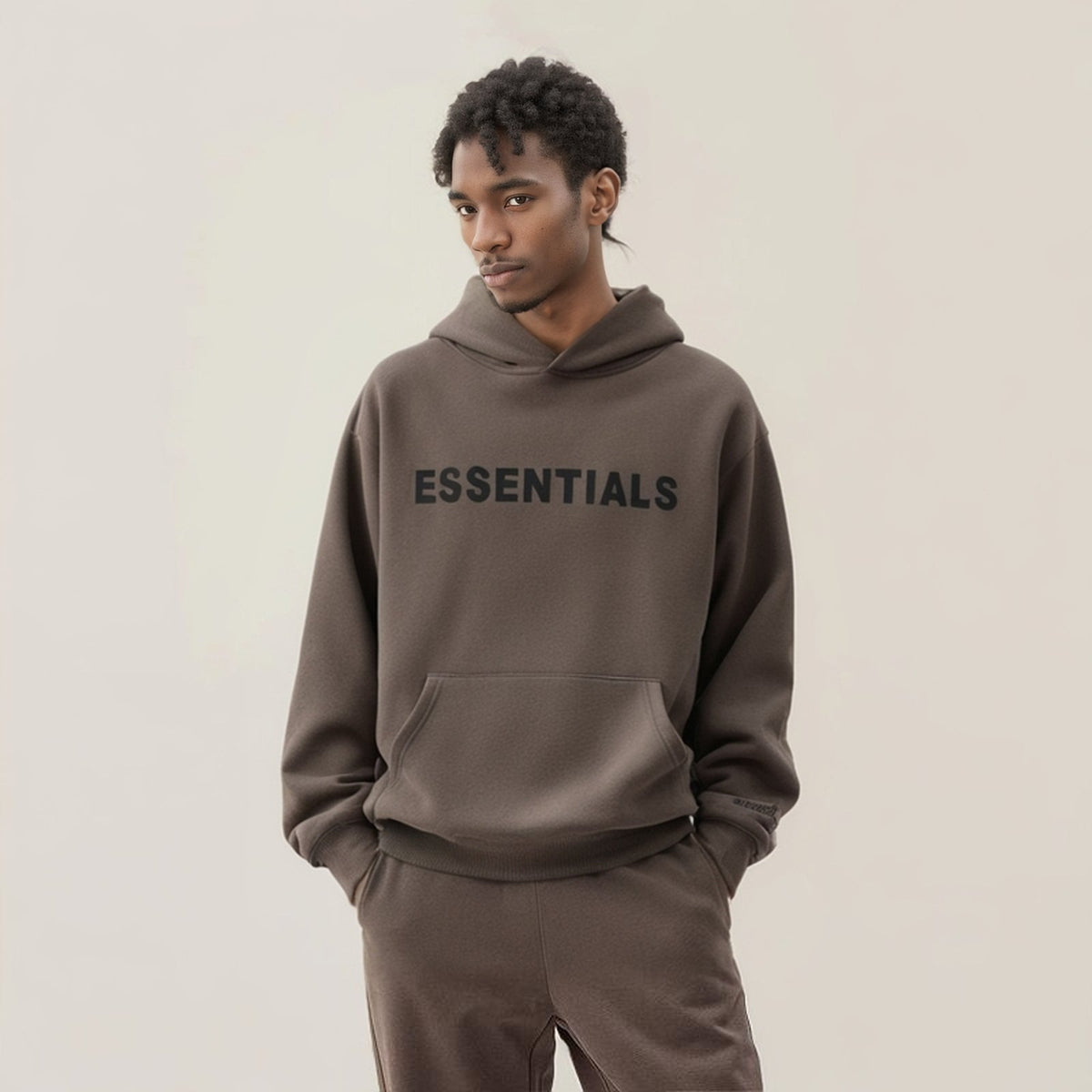 ES Hoodie - Cream Oversized Long-Sleeve Pullover Unisex