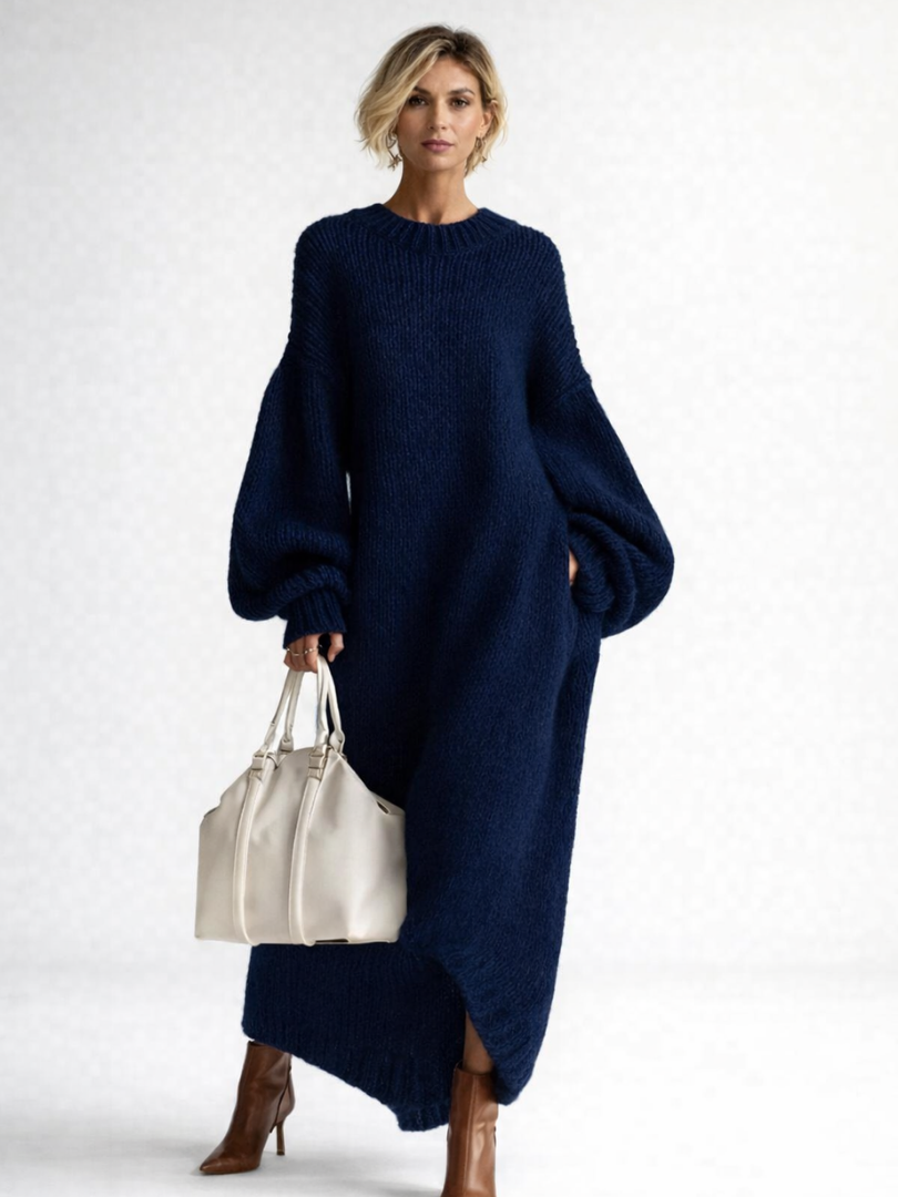 Arabella Women's Knitted Jumper Dress - Navy