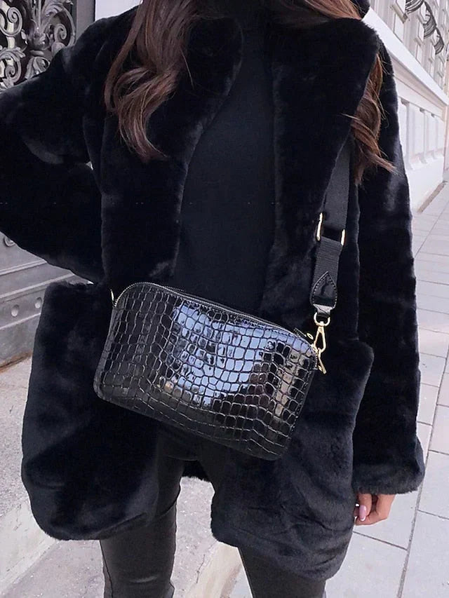 Mali Women's Winter Faux Fur Coat - Black