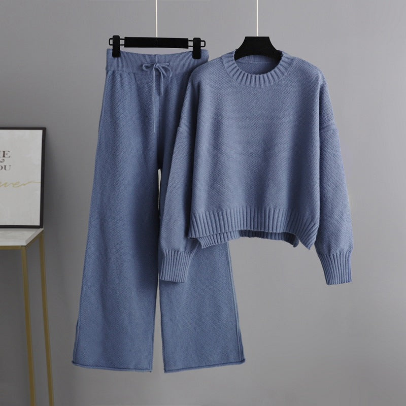 Carol Knitted Loungewear Set - Blue