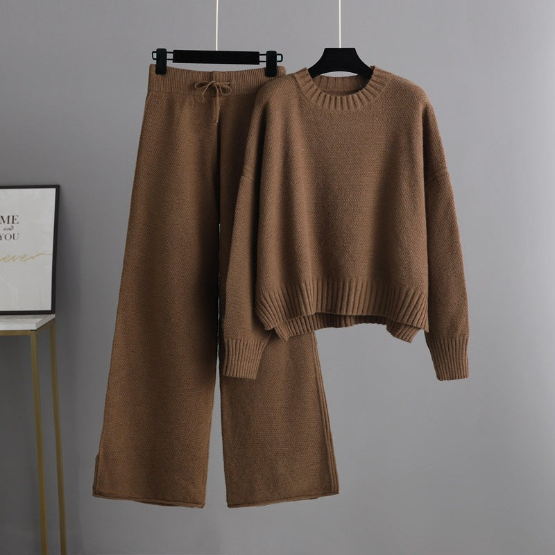 Carol Knitted Loungewear Set - Brown