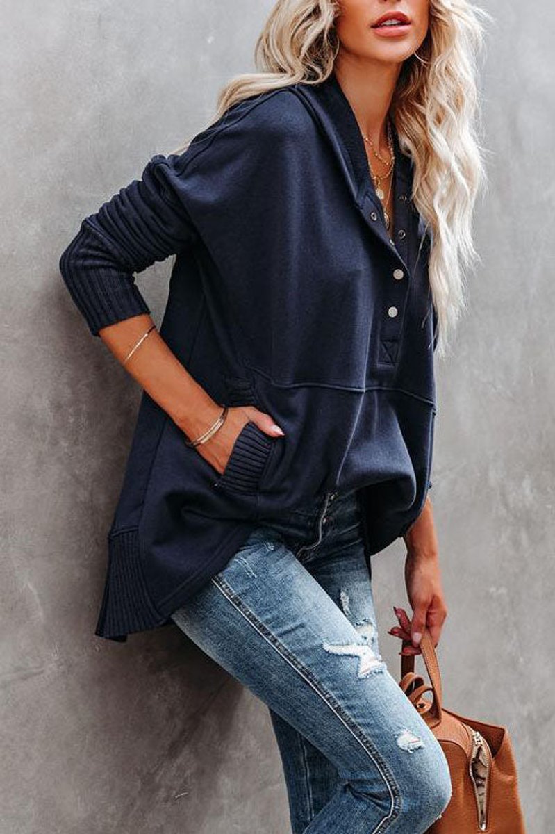 Kirsty Women's Oversized Hoodie - Navy Blue