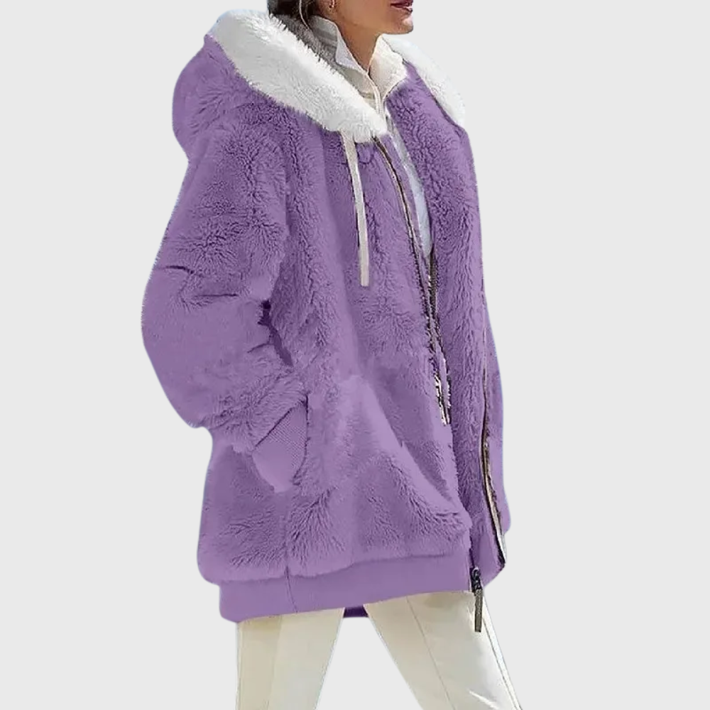 Iona Women's Faux Fur Jacket - Purple