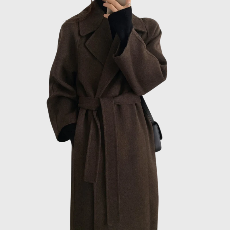 Tilda Women's Winter Wool Coat - Dark Brown