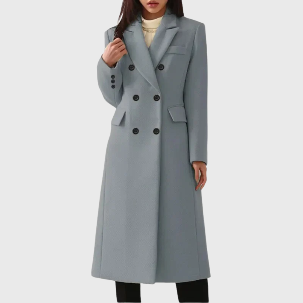 Noelle Women's Long Wool Coat - Grey