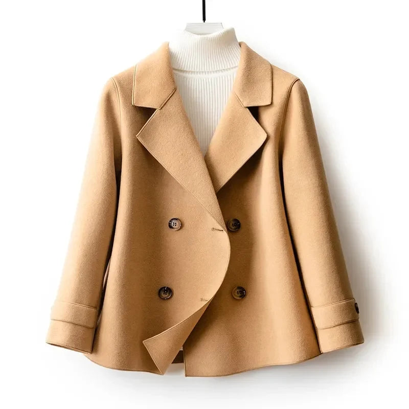 Nesta Women's Wool Blend Peacoat - Khaki