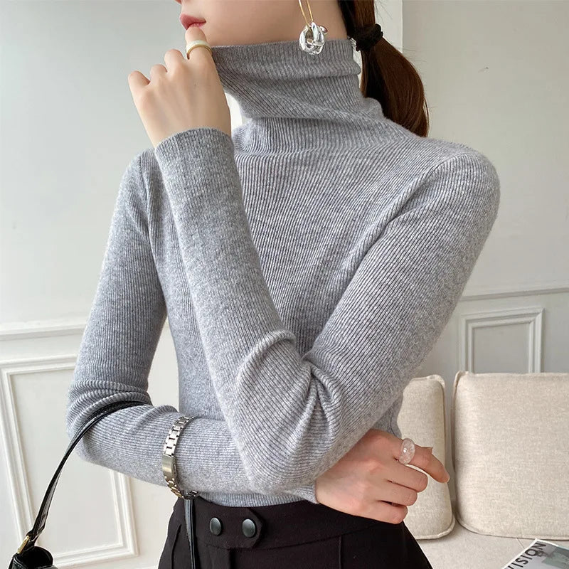 Opal Women's Cashmere Roll Neck Jumper - Grey