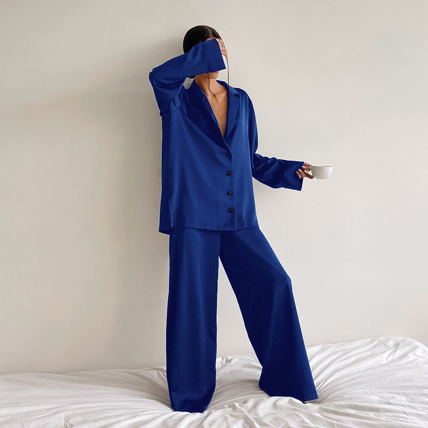 Willa Women's Pyjama Lounge Set - Blue