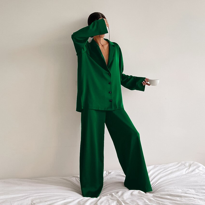Willa Women's Pyjama Lounge Set - Green