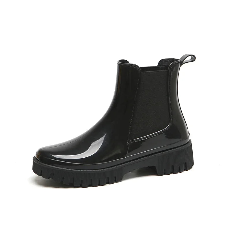 Verity Women's Rubber Chelsea Boots - Black