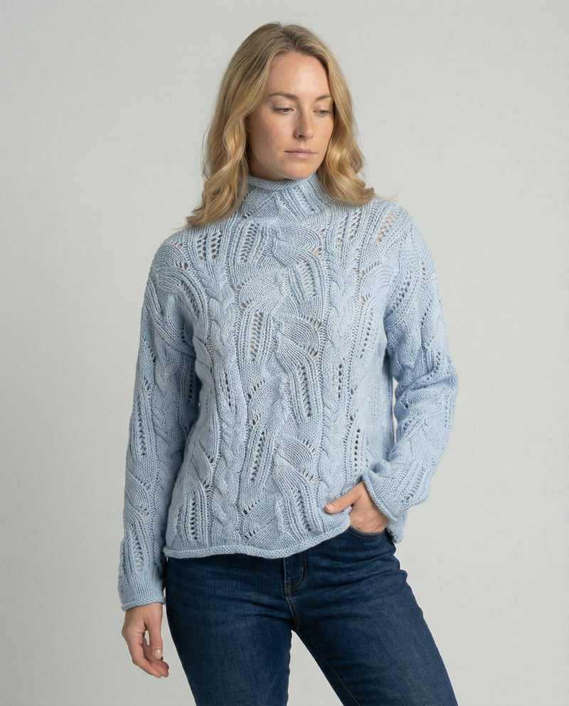 Cable Knit Roll Neck Jumper