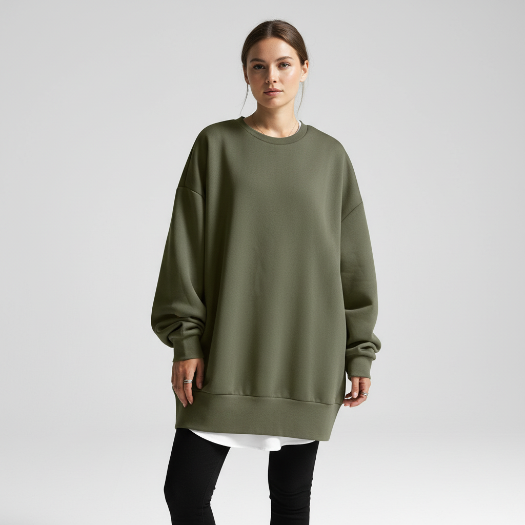 Agnes Women's Oversized Knitted Jumper - Olive Green