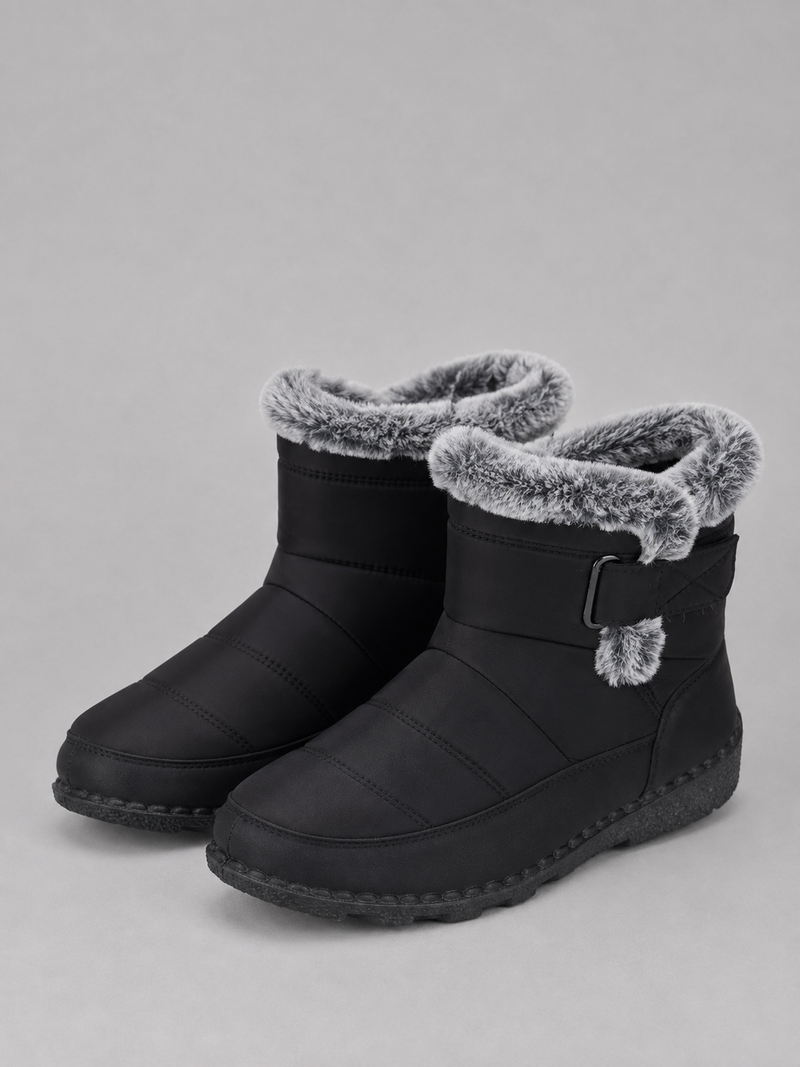 Lavinia Padded Winter Ankle Boots - Black